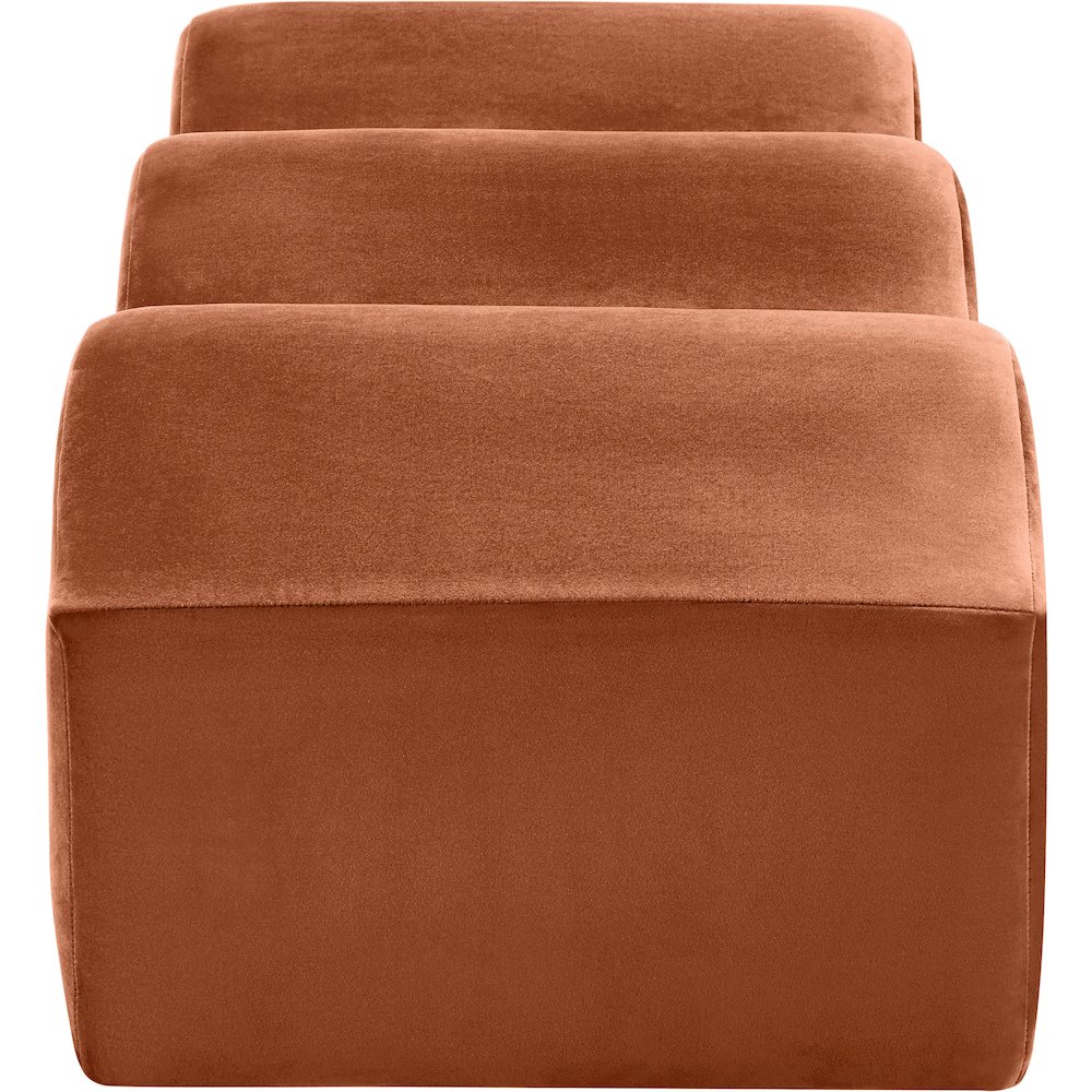 Wave Cognac Velvet Bench. Picture 5