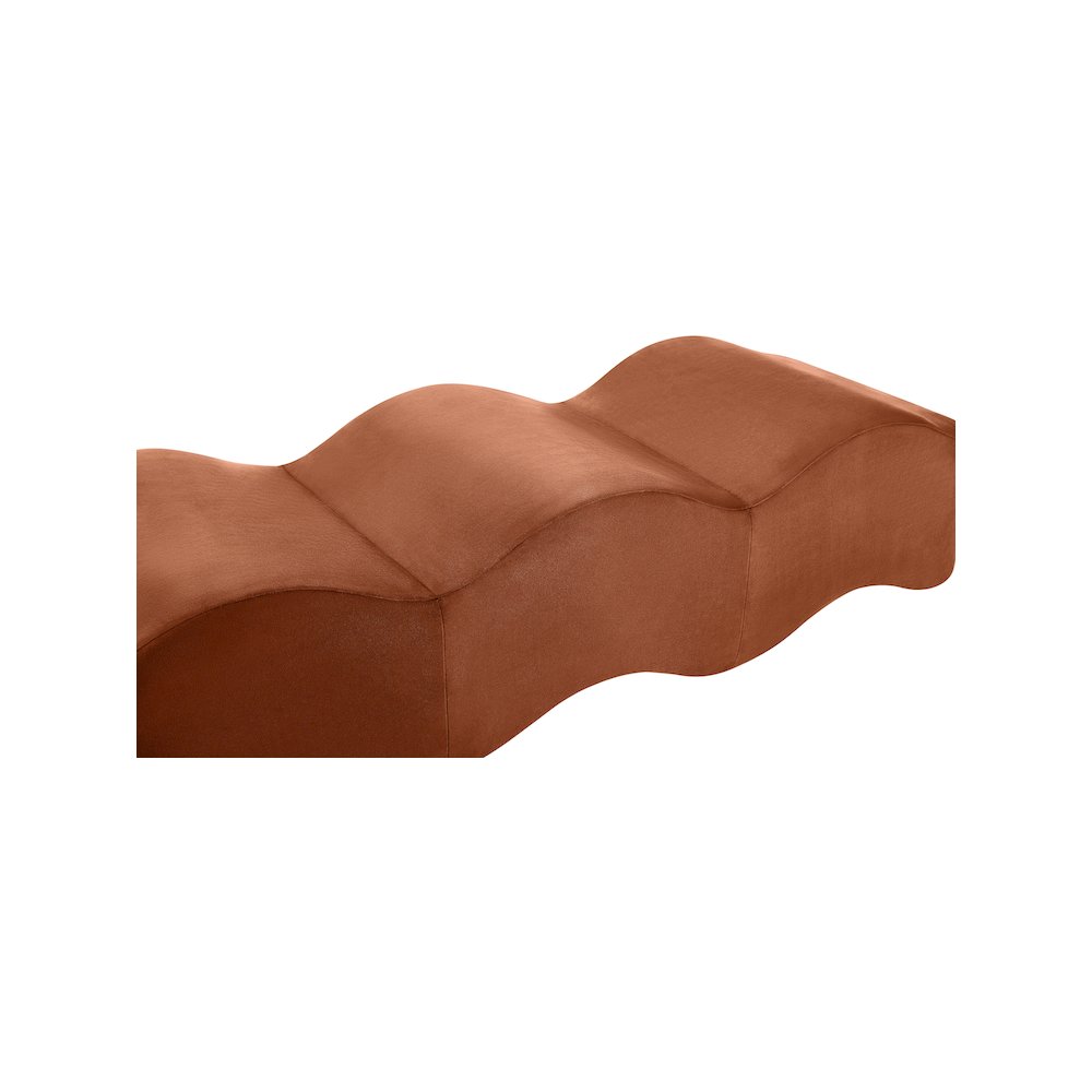 Wave Cognac Velvet Bench. Picture 6