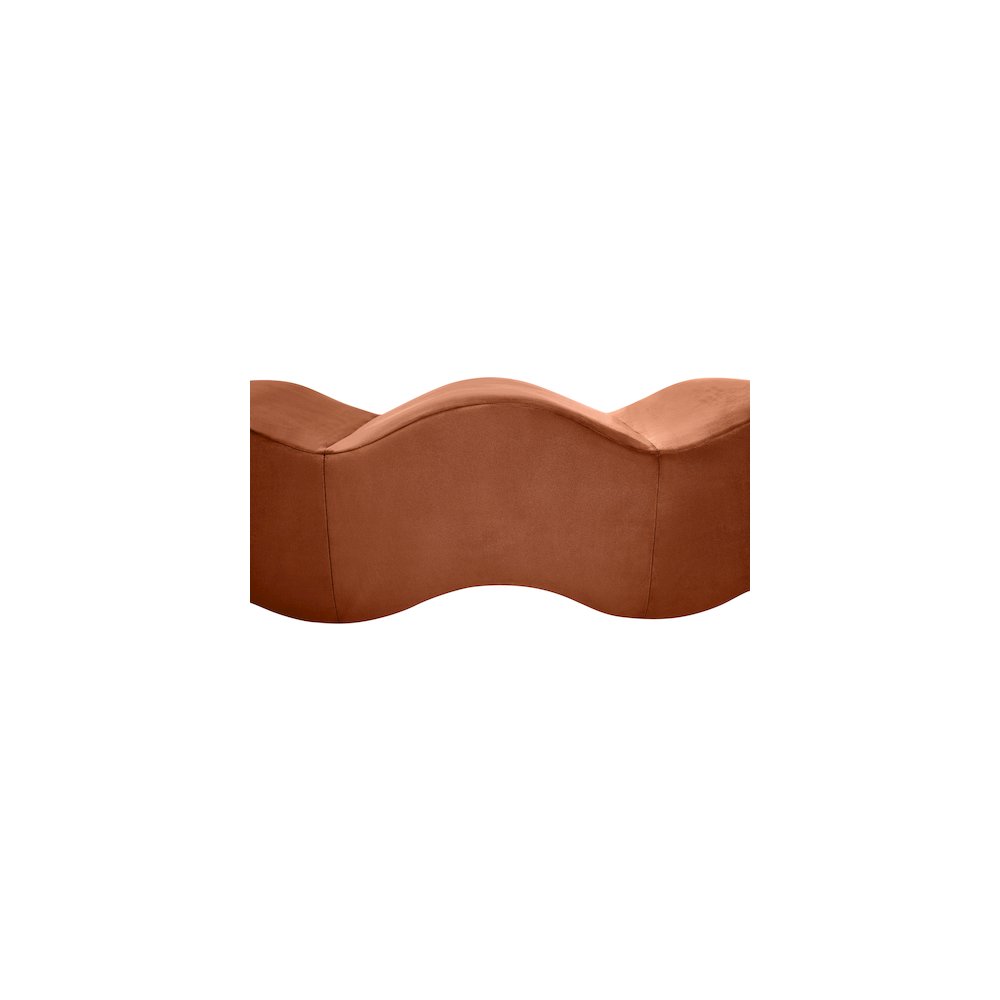 Wave Cognac Velvet Bench. Picture 8