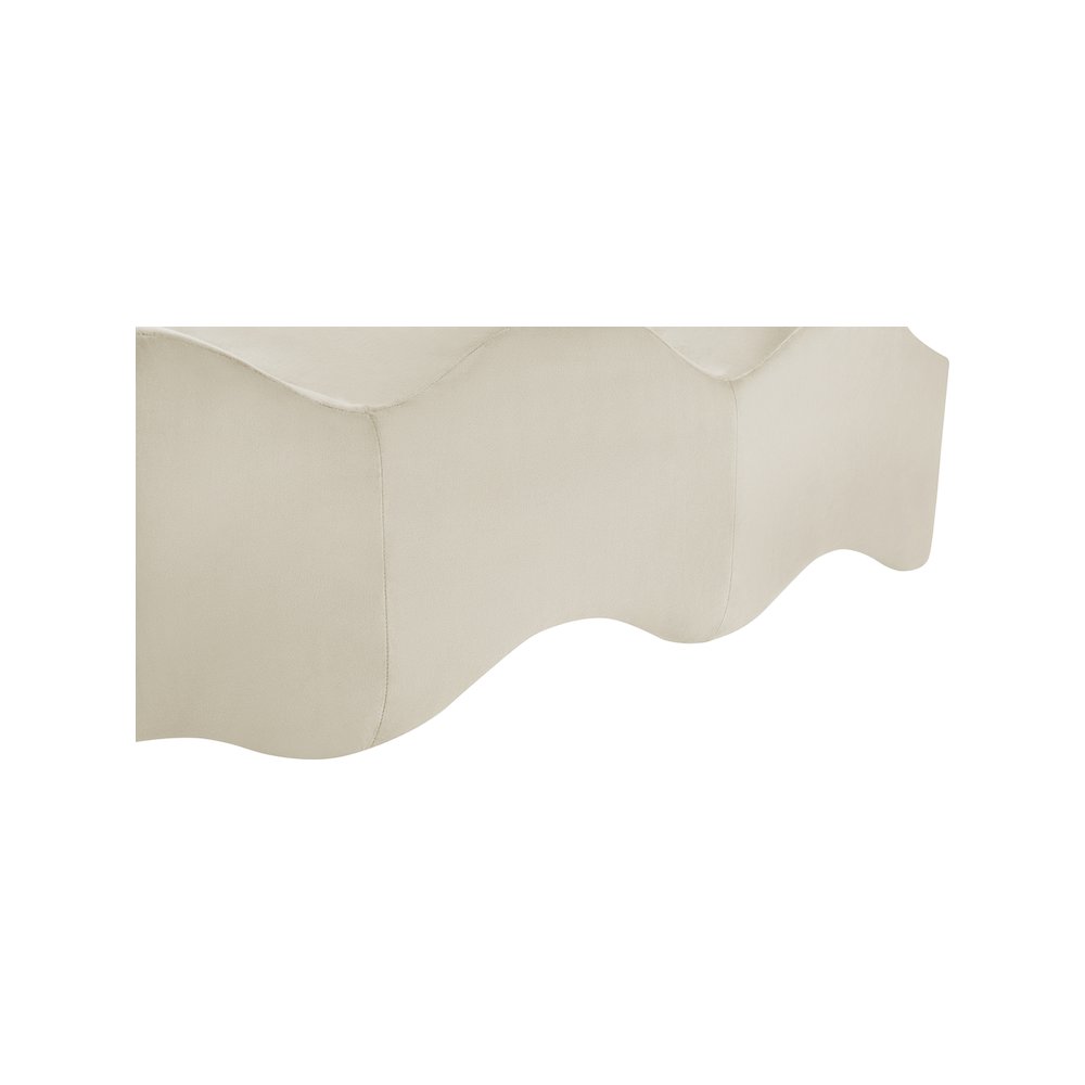 Wave Cream Velvet Bench. Picture 9
