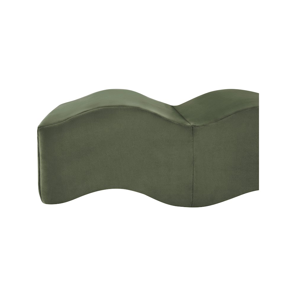 Wave Green Velvet Bench. Picture 10
