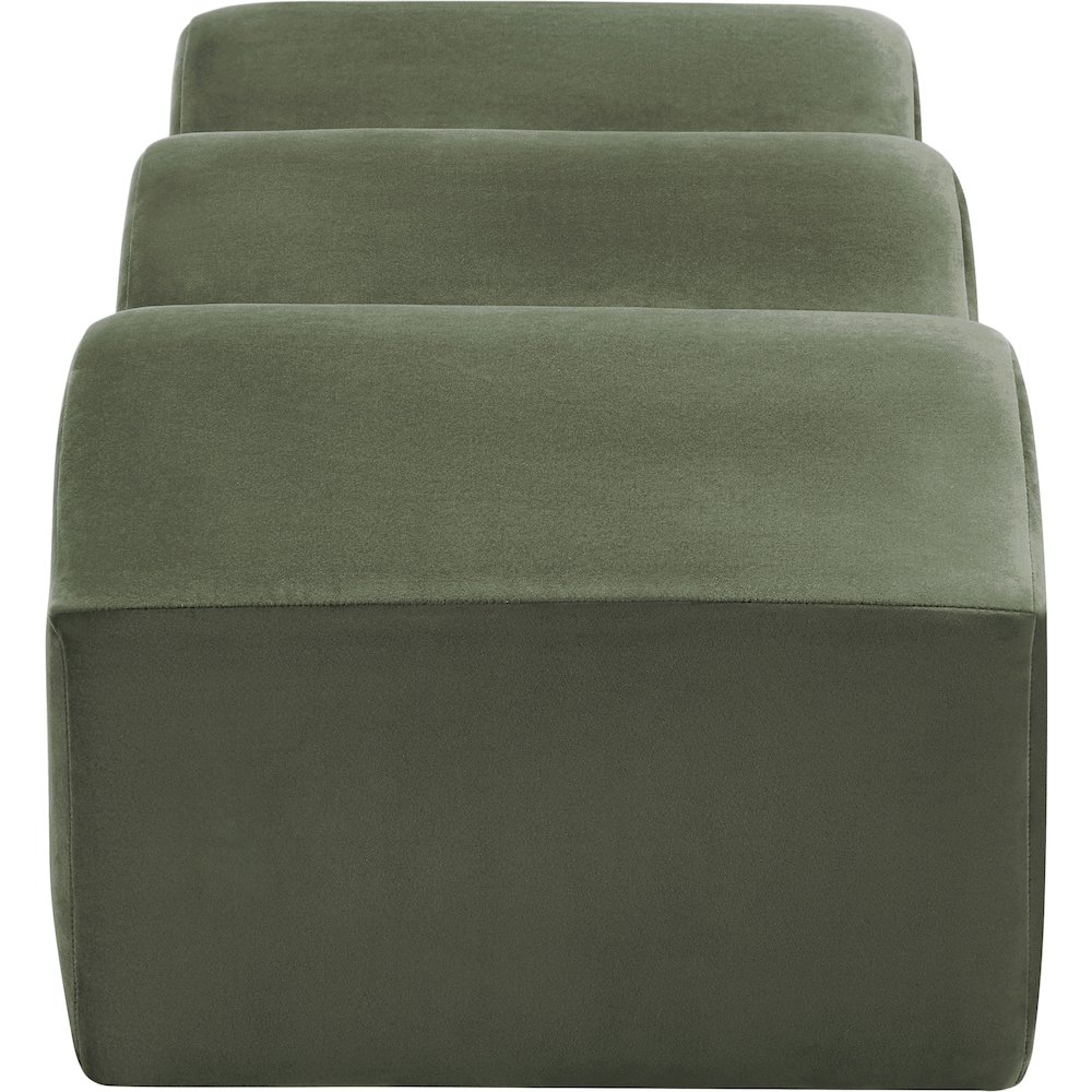 Wave Green Velvet Bench. Picture 5