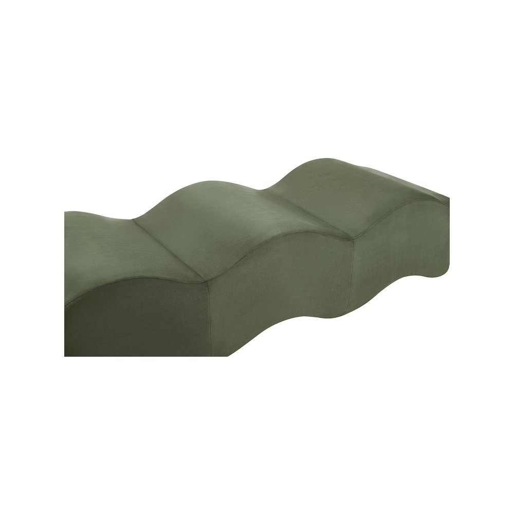Wave Green Velvet Bench. Picture 6