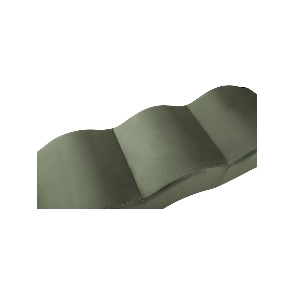 Wave Green Velvet Bench. Picture 7