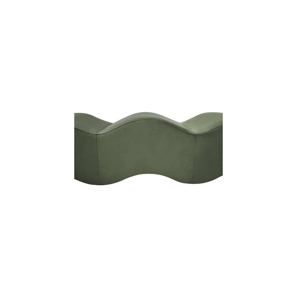 Wave Green Velvet Bench. Picture 8