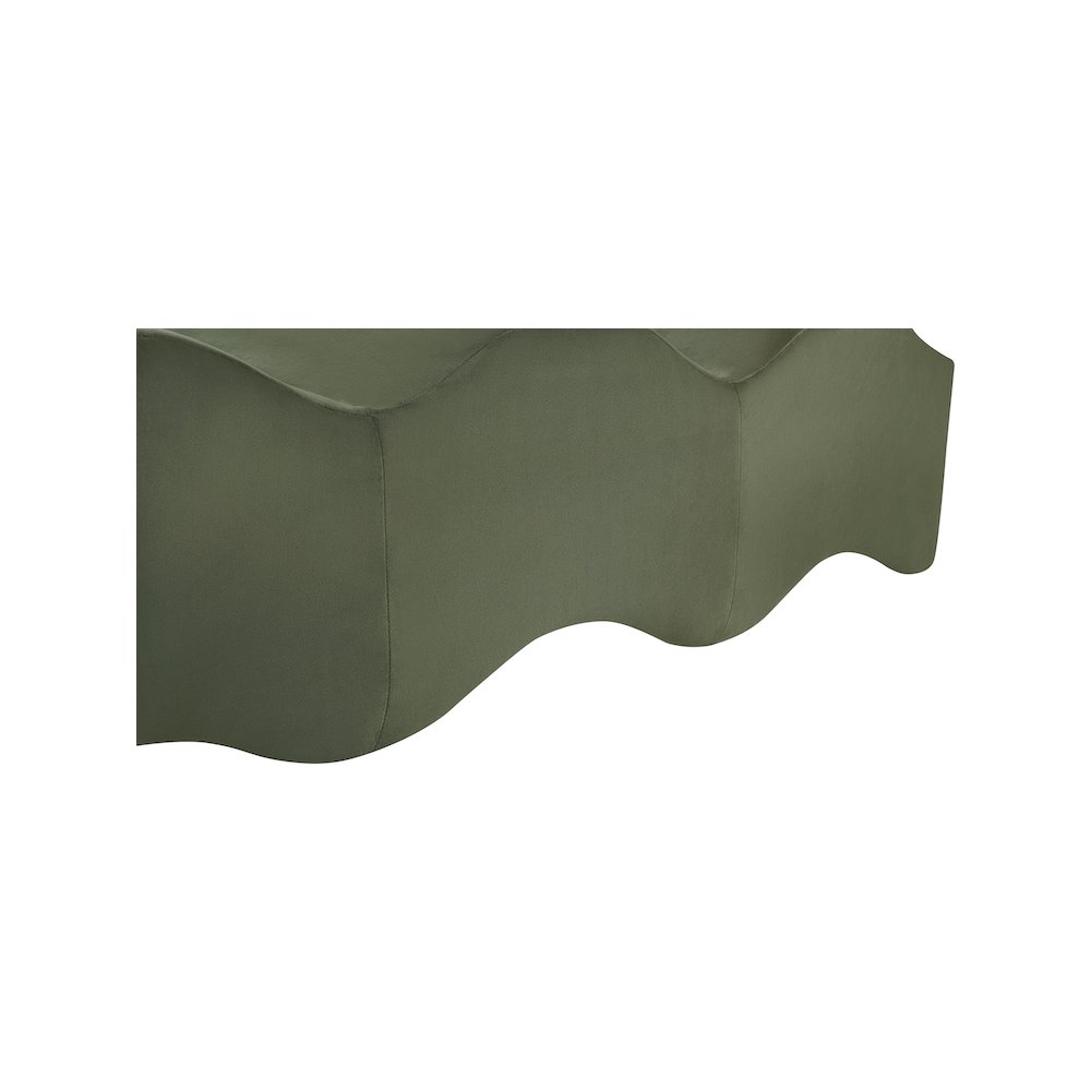 Wave Green Velvet Bench. Picture 9