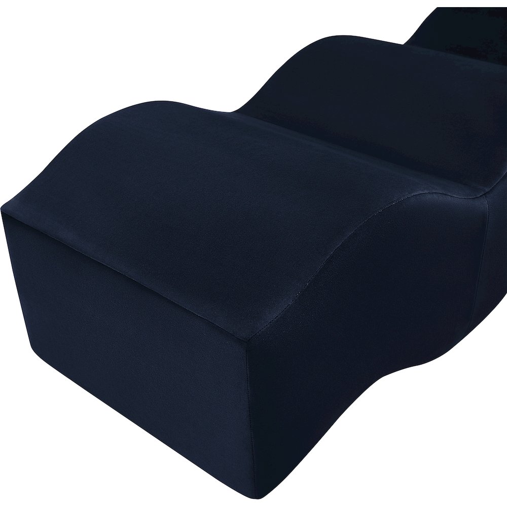 Wave Navy Velvet Bench. Picture 11