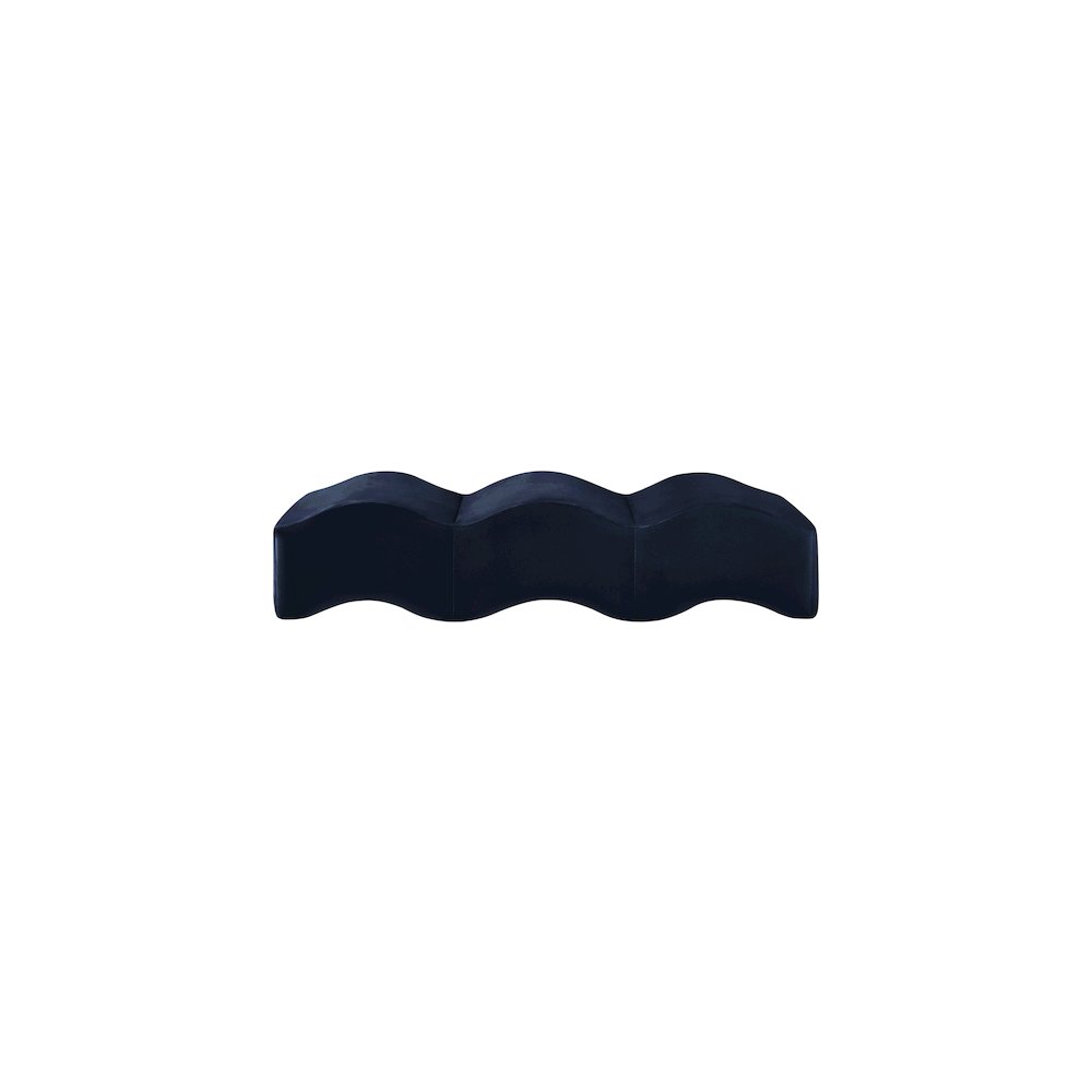 Wave Navy Velvet Bench. Picture 4