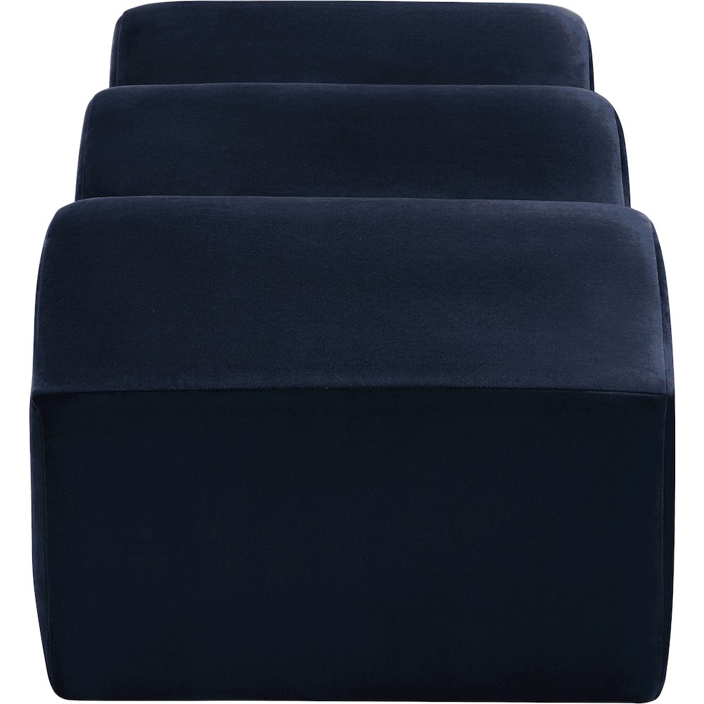 Wave Navy Velvet Bench. Picture 5