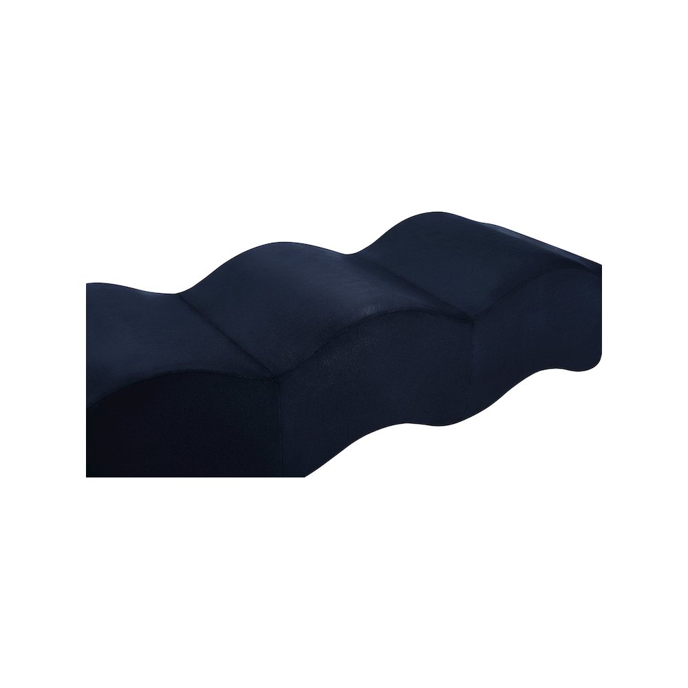 Wave Navy Velvet Bench. Picture 6