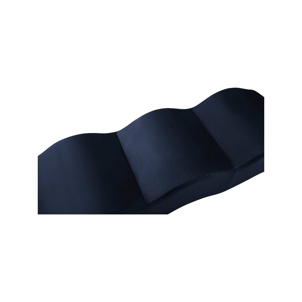 Wave Navy Velvet Bench. Picture 7
