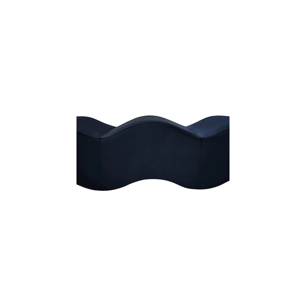 Wave Navy Velvet Bench. Picture 8
