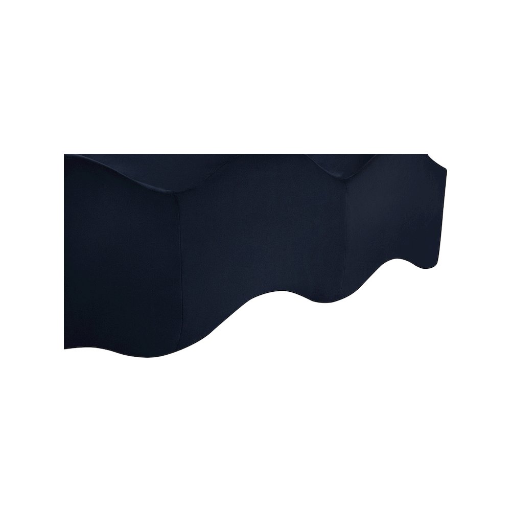 Wave Navy Velvet Bench. Picture 9
