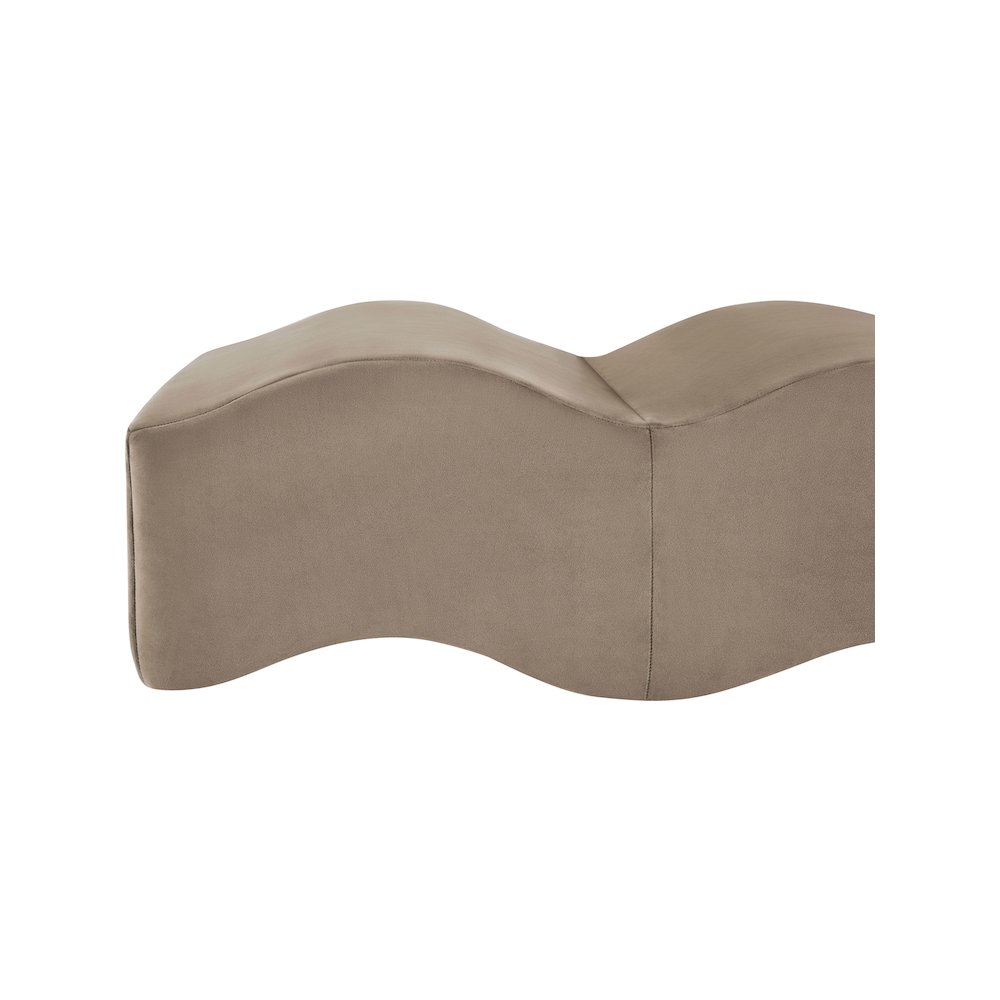 Wave Taupe Velvet Bench. Picture 10