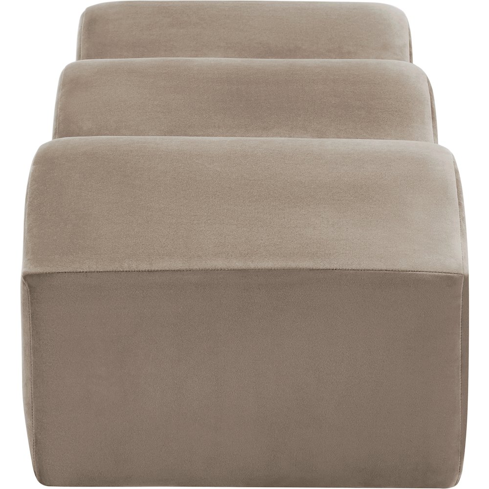 Wave Taupe Velvet Bench. Picture 5