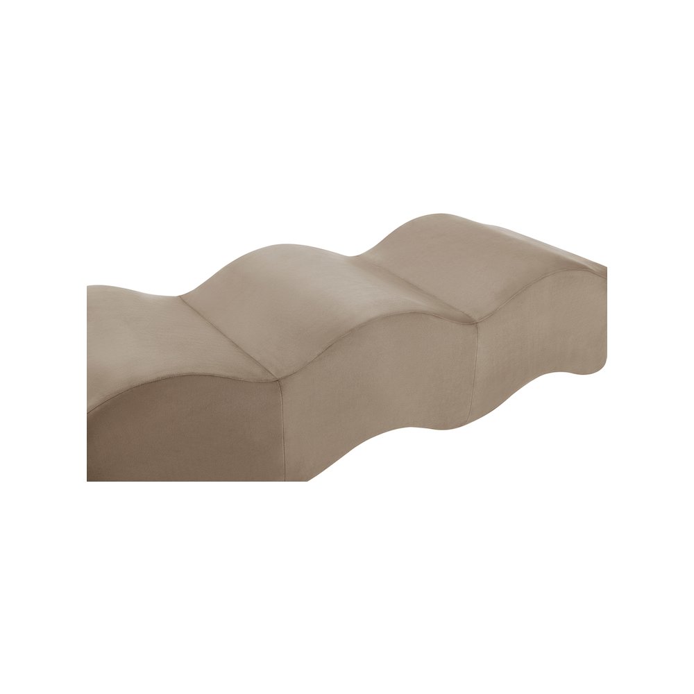 Wave Taupe Velvet Bench. Picture 6