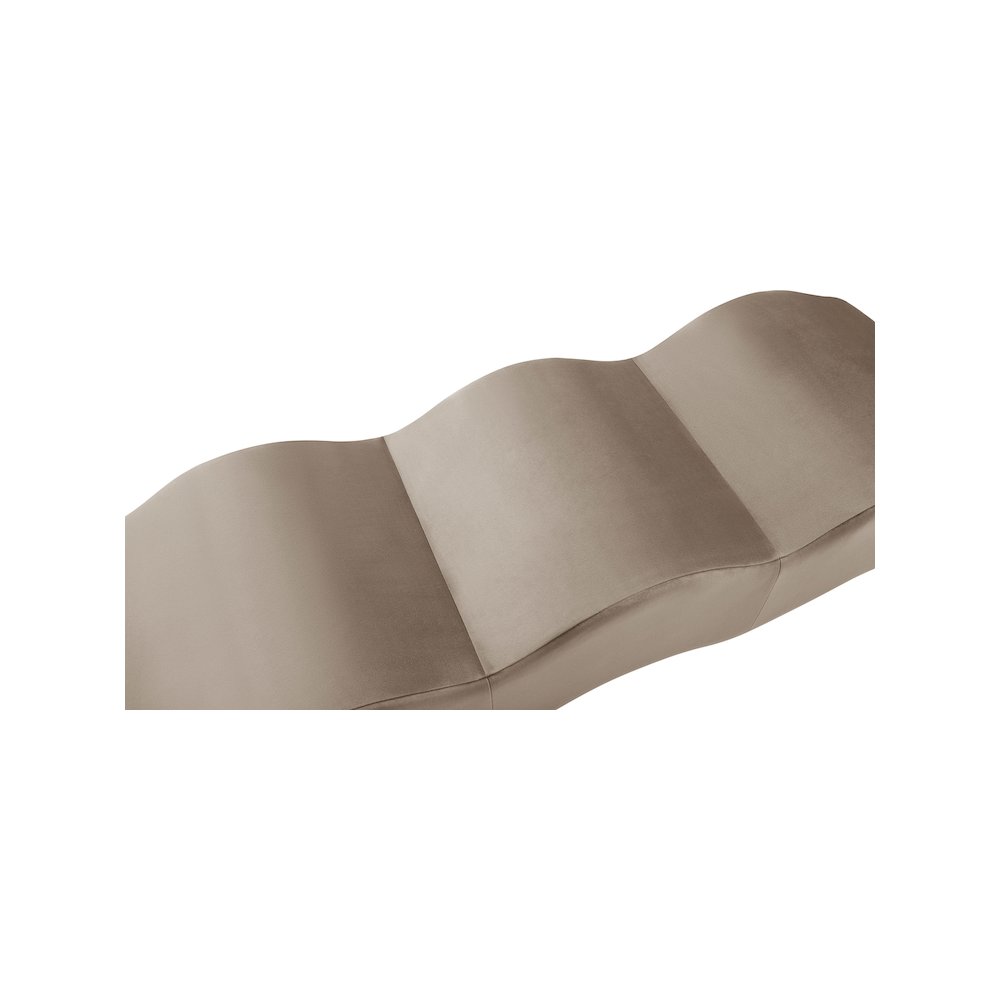 Wave Taupe Velvet Bench. Picture 7