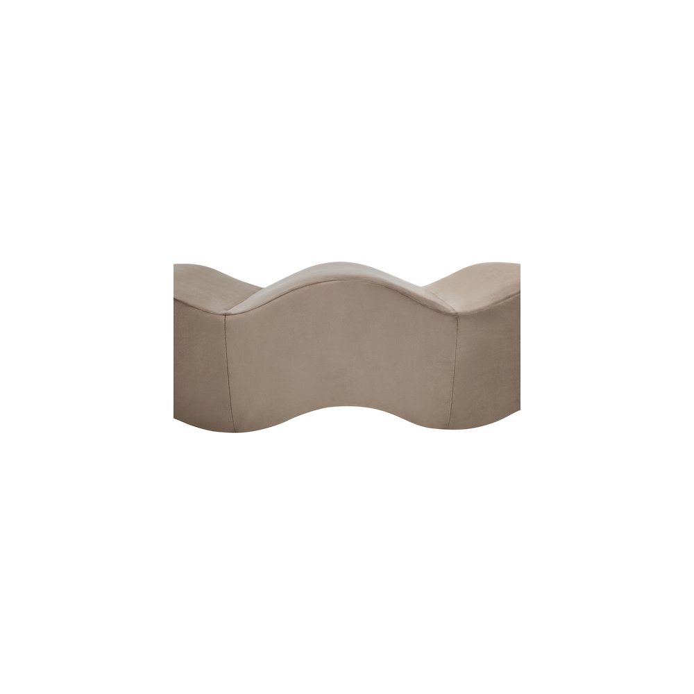 Wave Taupe Velvet Bench. Picture 8
