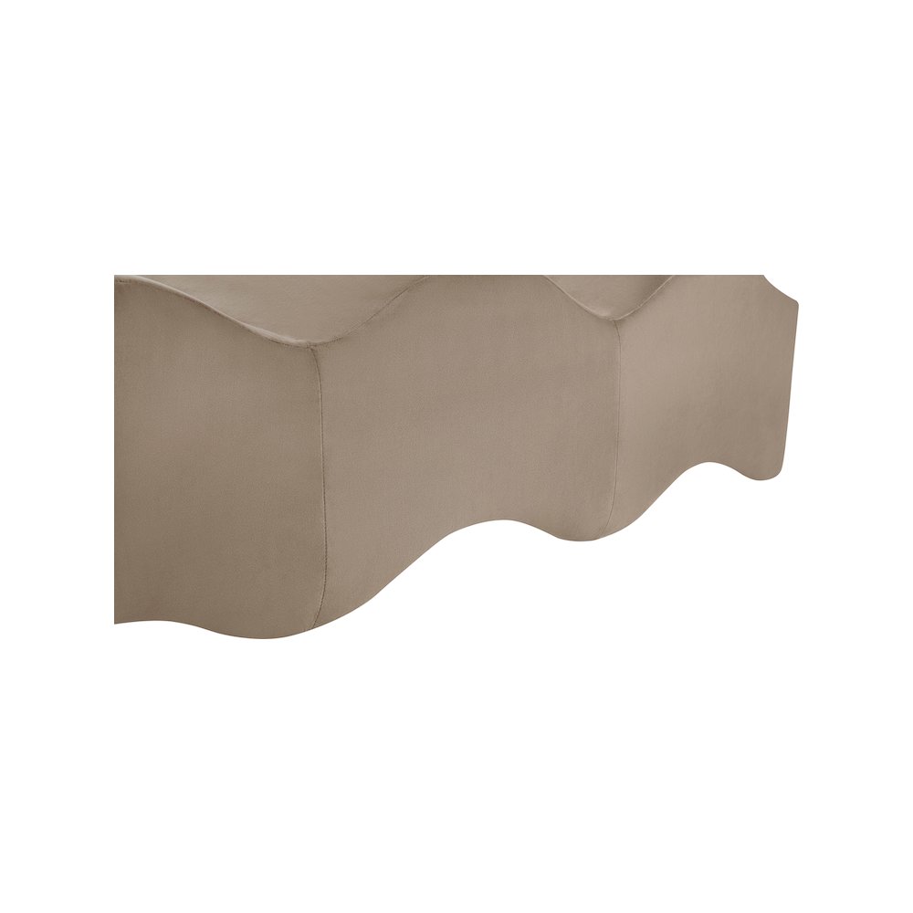 Wave Taupe Velvet Bench. Picture 9