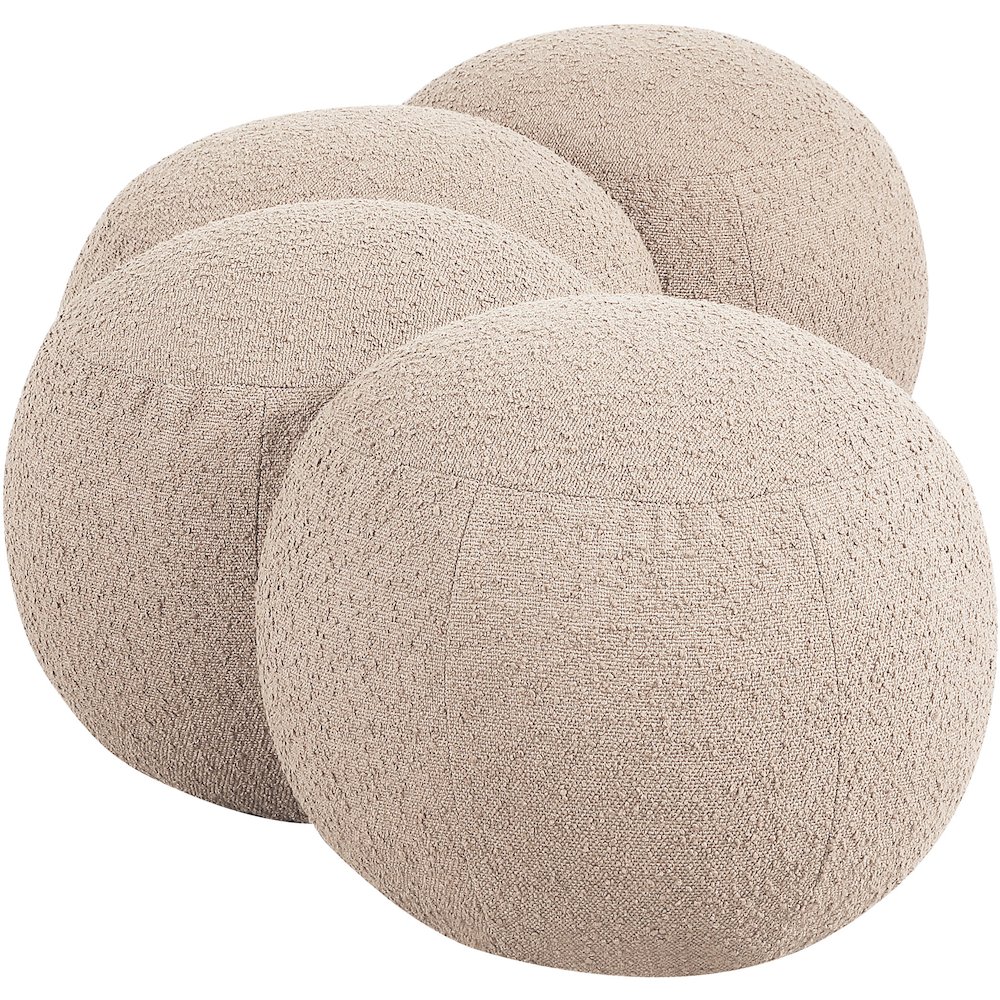 Apollo Beige Boucle Fabric Bench. Picture 5