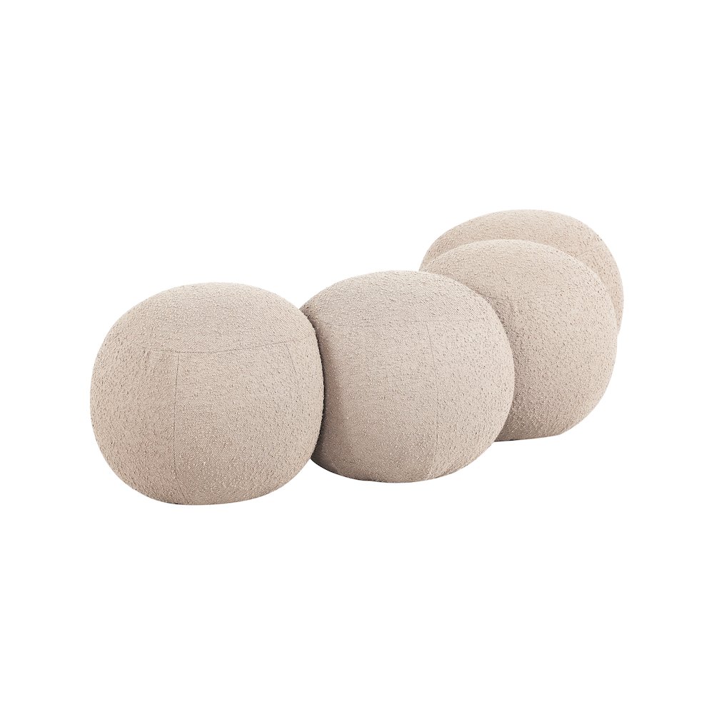 Apollo Beige Boucle Fabric Bench. Picture 6