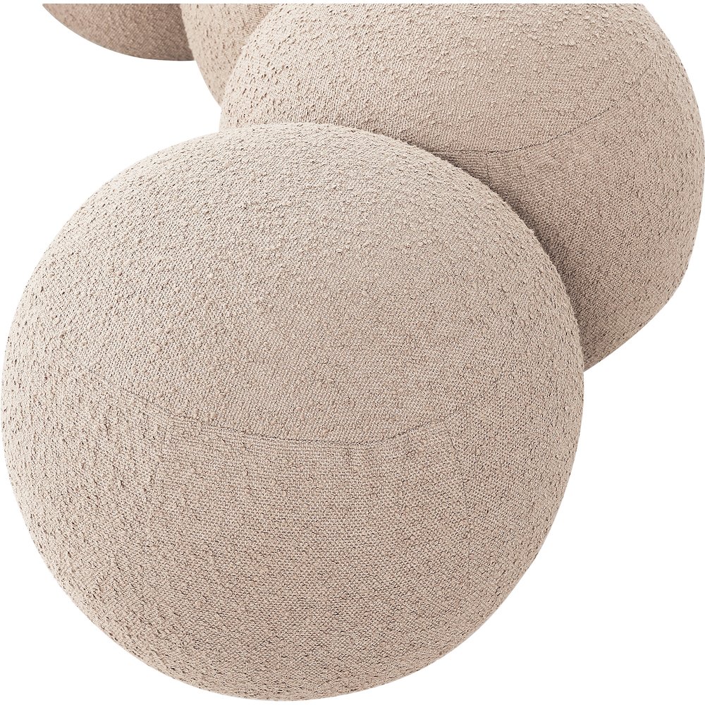 Apollo Beige Boucle Fabric Bench. Picture 7