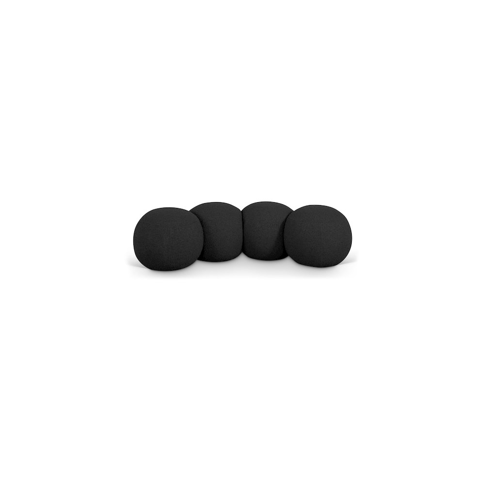 Apollo Black Boucle Fabric Bench. Picture 1