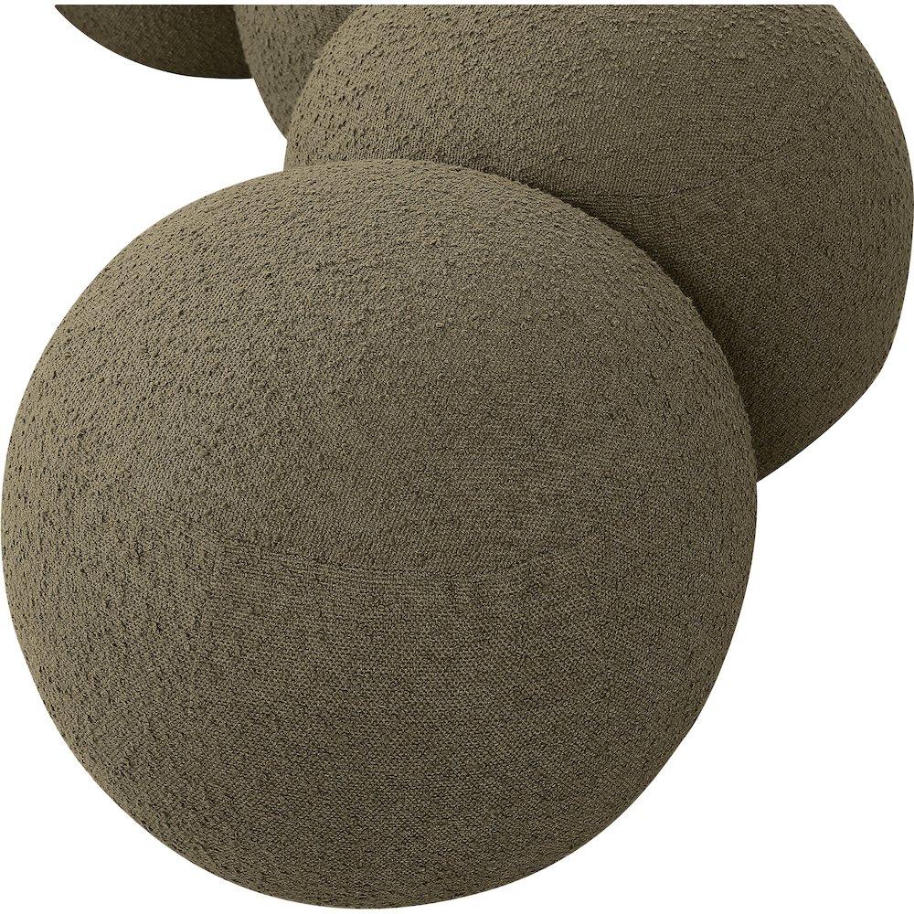 Apollo Olive Boucle Fabric Bench. Picture 7