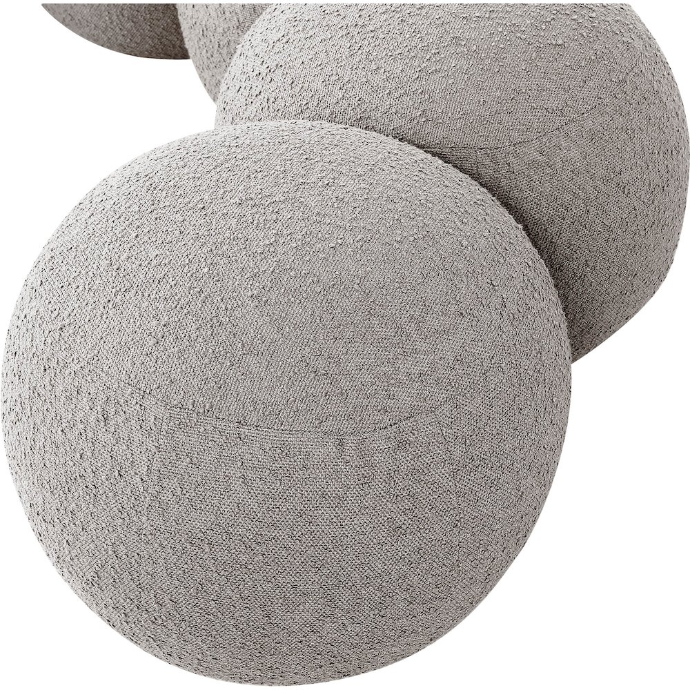 Apollo Taupe Boucle Fabric Bench. Picture 7