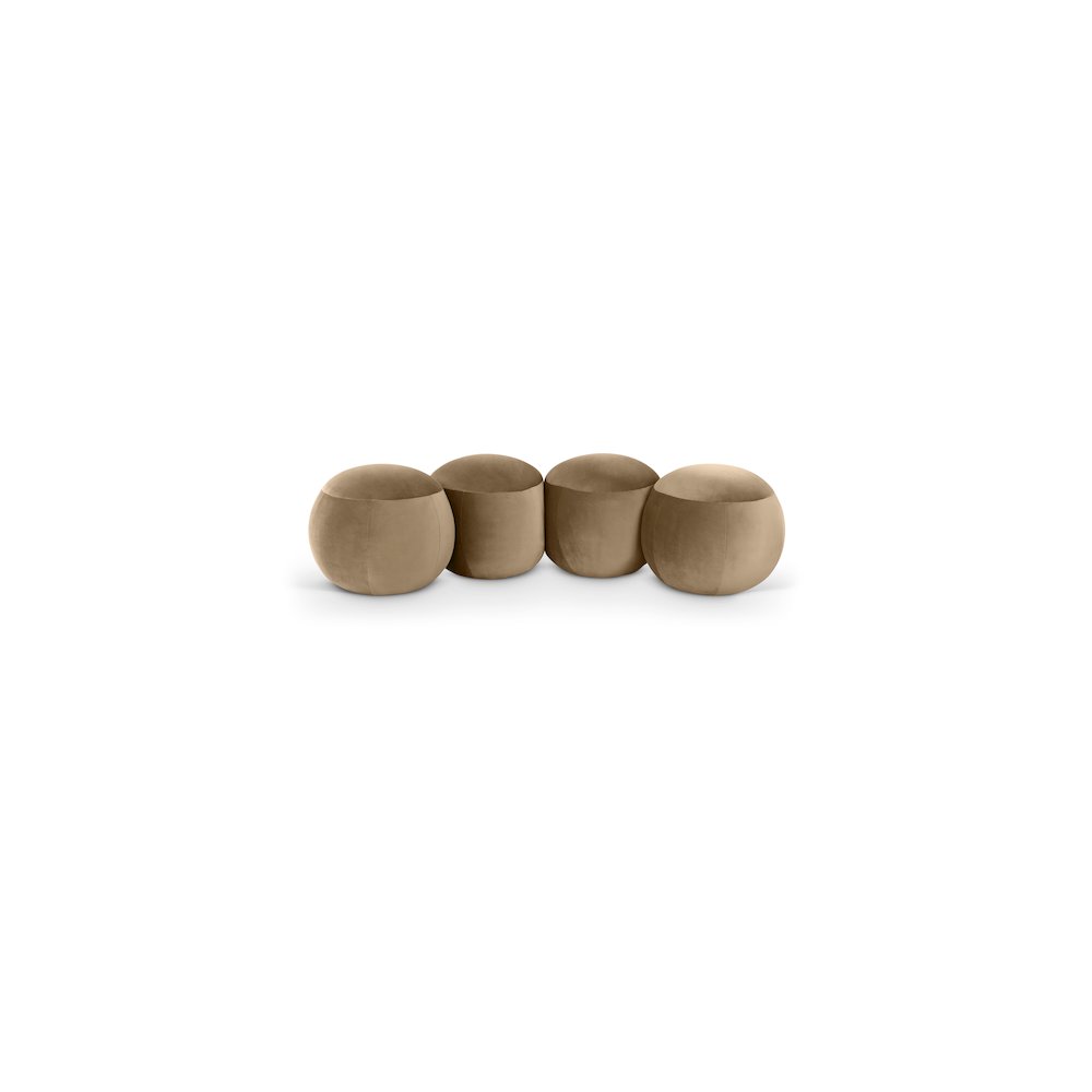 Apollo Beige Velvet Bench. Picture 1