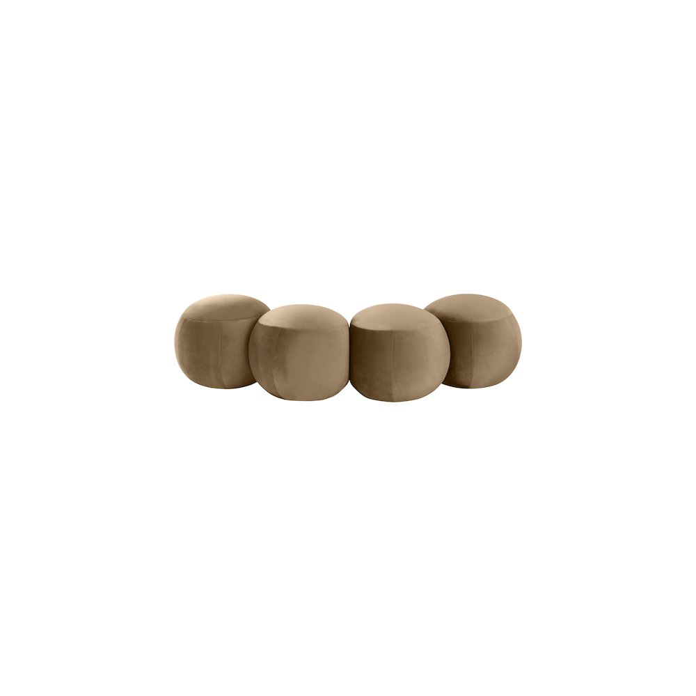 Apollo Beige Velvet Bench. Picture 4