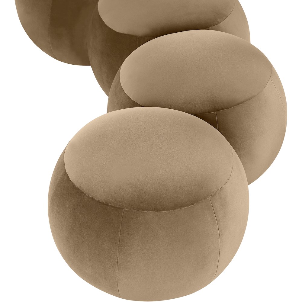 Apollo Beige Velvet Bench. Picture 7