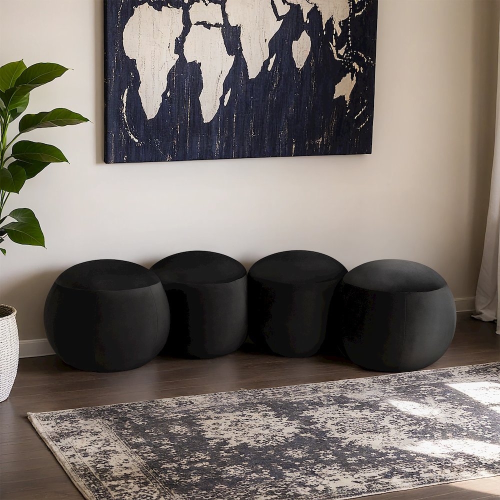 Apollo Black Velvet Bench. Picture 2