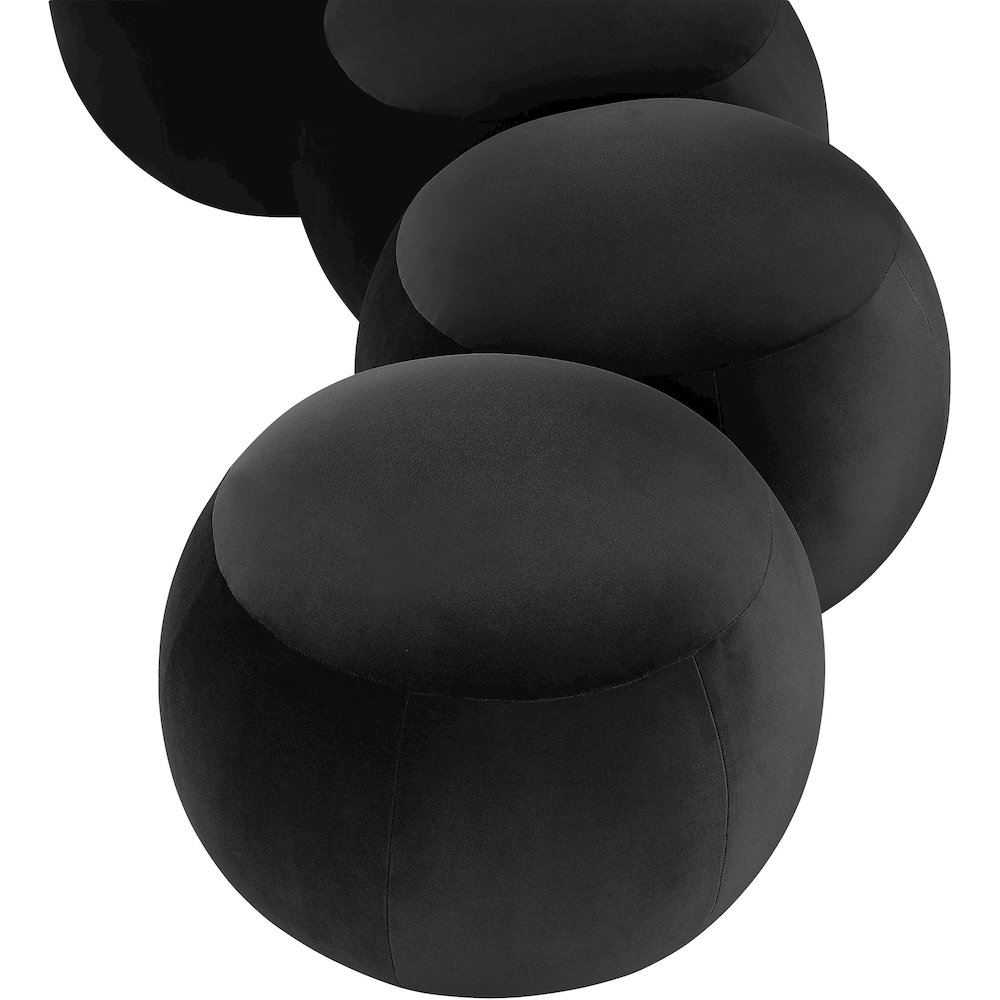 Apollo Black Velvet Bench. Picture 7