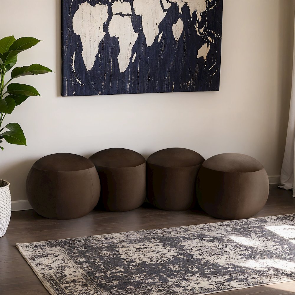 Apollo Brown Velvet Bench. Picture 2