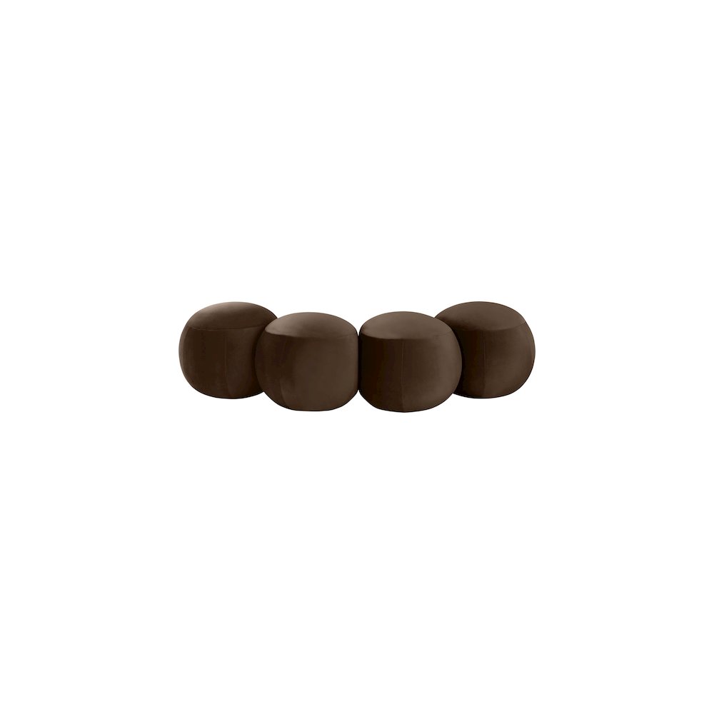 Apollo Brown Velvet Bench. Picture 4