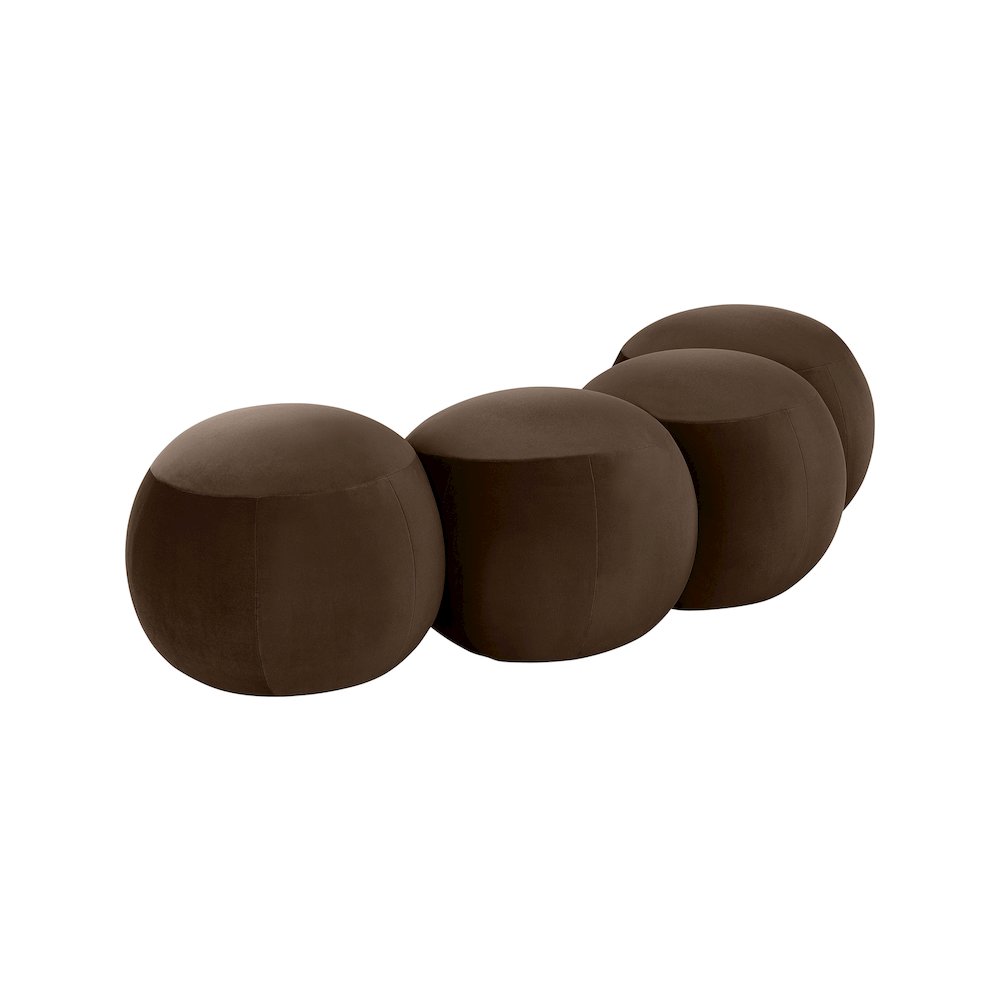 Apollo Brown Velvet Bench. Picture 6