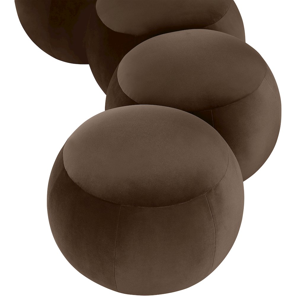 Apollo Brown Velvet Bench. Picture 7