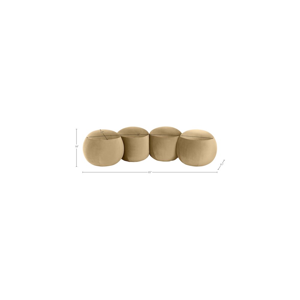 Apollo Camel Velvet Bench. Picture 9