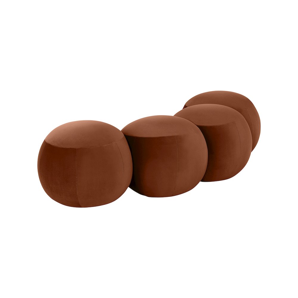 Apollo Cognac Velvet Bench. Picture 6