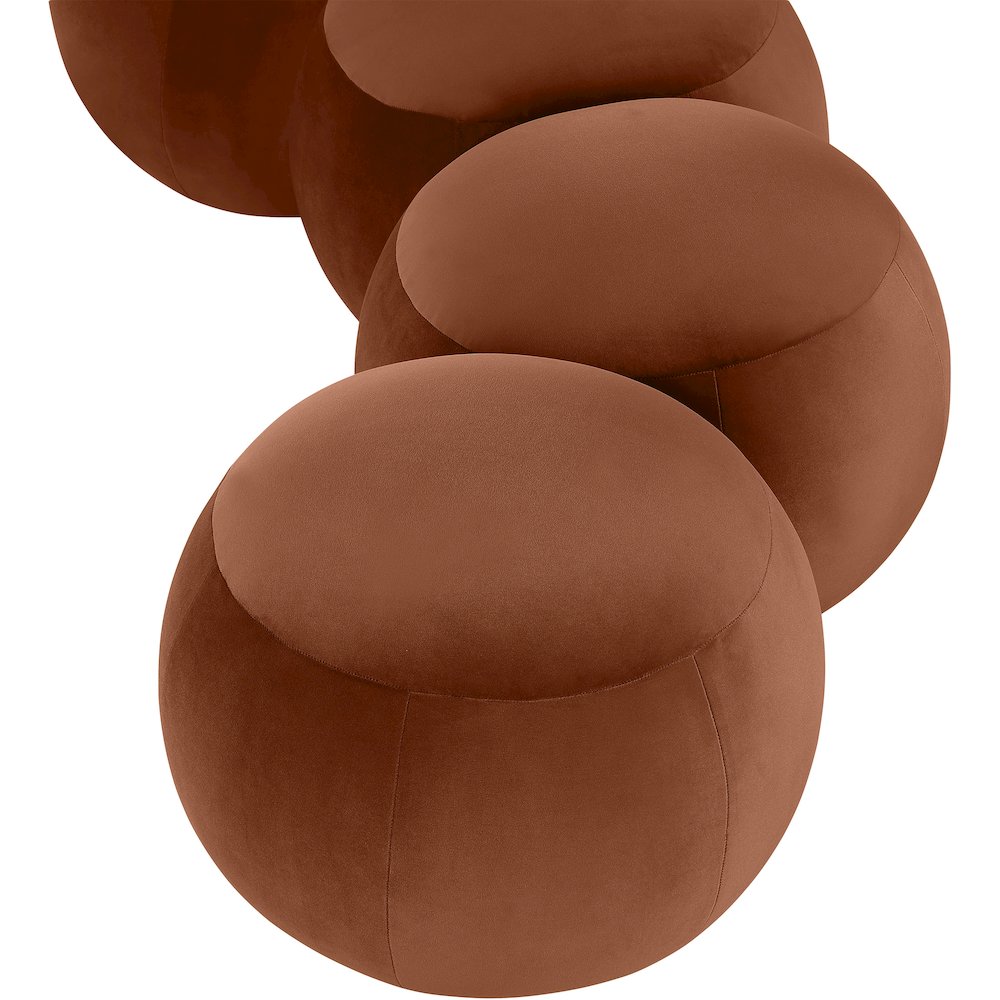 Apollo Cognac Velvet Bench. Picture 7