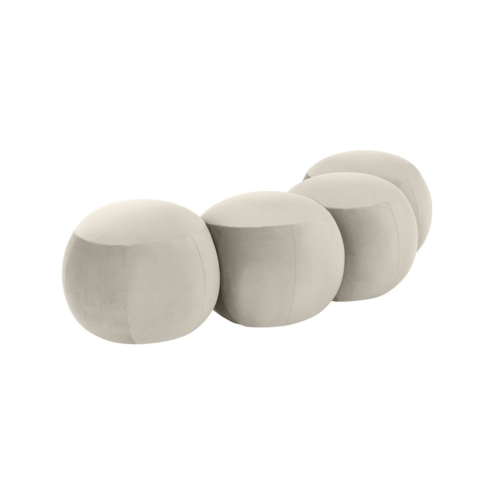 Apollo Cream Velvet Bench. Picture 6