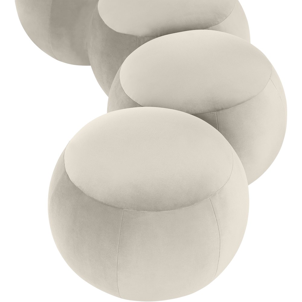 Apollo Cream Velvet Bench. Picture 7