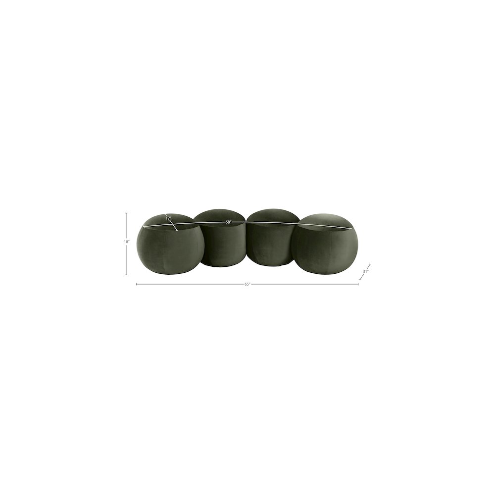 Apollo Green Velvet Bench. Picture 9