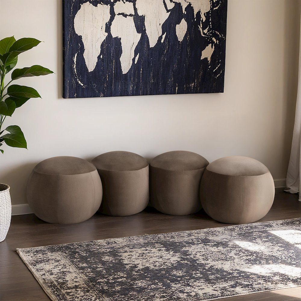 Apollo Taupe Velvet Bench. Picture 2