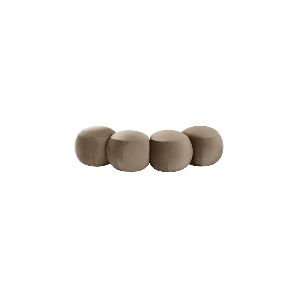 Apollo Taupe Velvet Bench. Picture 4