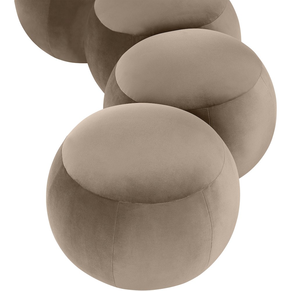 Apollo Taupe Velvet Bench. Picture 7