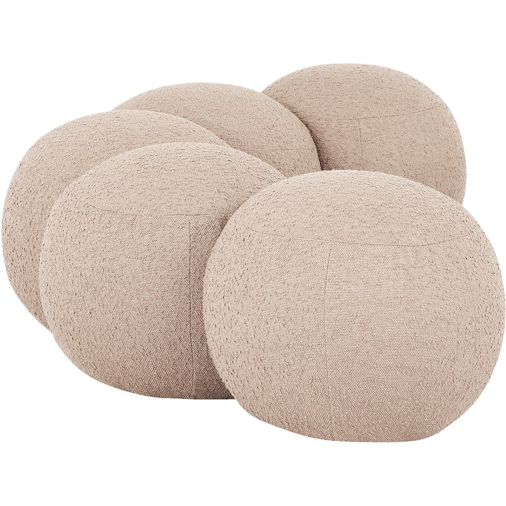Apollo Beige Boucle Fabric Bench. Picture 5