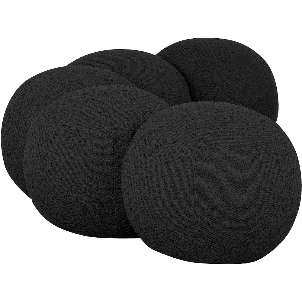 Apollo Black Boucle Fabric Bench. Picture 5