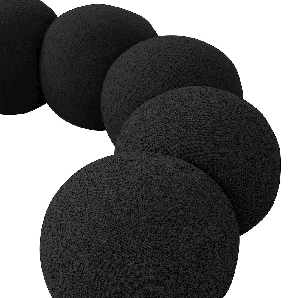 Apollo Black Boucle Fabric Bench. Picture 7